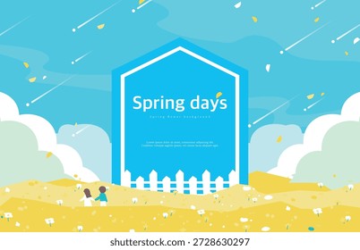 Frühlingsblume, sentimentaler Rahmenhintergrund