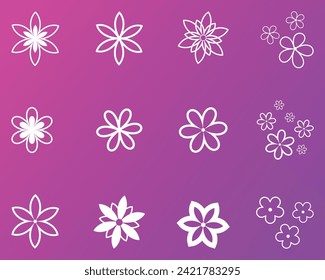 spring flower set collection icon vector illustration