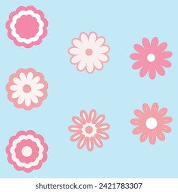 spring flower set collection icon vector illustration