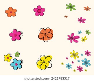 spring flower set collection icon vector illustration