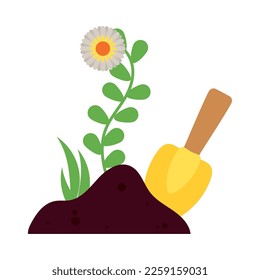 Frühlingsblume mit Schaufensterszene