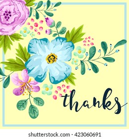 Spring Flower Thanks Card