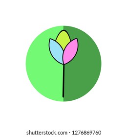 spring flower tulip circle icon logo design vector illustratoin