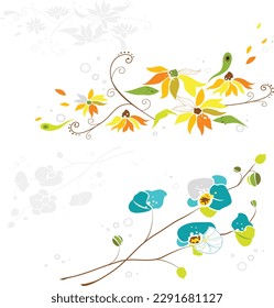 Fondo de la ilustración del vector de la flor de primavera