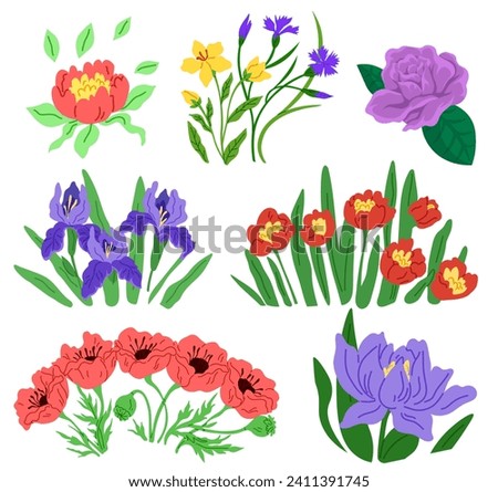 Spring flower vector illustration. The blooming flowers symbolized rejuvenation nature in spring The botanical garden was sanctuary tranquility amidst blooming flowers The spring flower concept