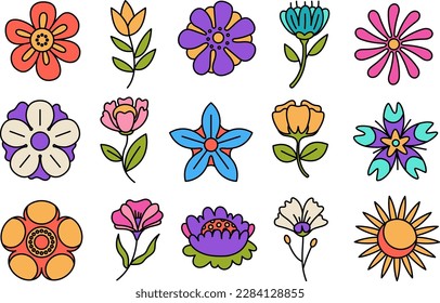 Color de la ilustración del vector de flor de primavera