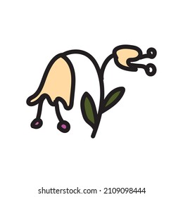 spring flower vector illustration in doodle style