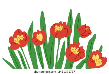 Spring flower vector illustration. The floral arrangements captured essence springs natural charm The blooming flowers symbolized awakening nature in spring The botanical garden was haven tranquility