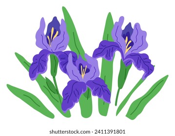 Ilustración vectorial de flor de primavera. El paisaje florido evocó sensación de alegría y asombro en primavera El jardín botánico exhibió el paisaje flora primavera El ambiente florido creado por las flores primaverales