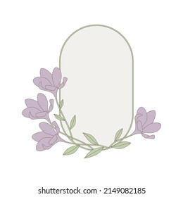 spring flower, vector label emblem