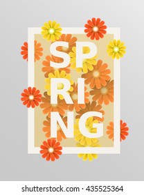 Spring flower and weeding design elements. Vector illustration. Background With flowers. Spring concept.