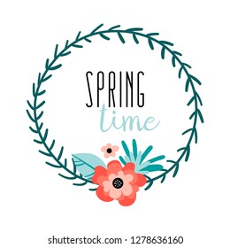Spring flower wreath