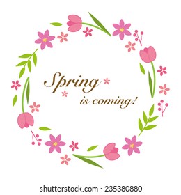Spring flower wreath