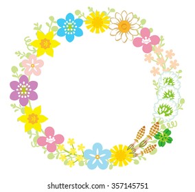 Spring flower wreath