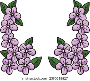 Spring Flower Wreath Cartoon Colored Clipart 