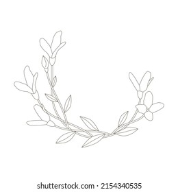 spring flower wreath, vector art