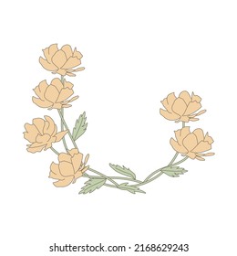 spring flower wreath, vector artwork