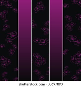 spring flowering dark pattern on strip background