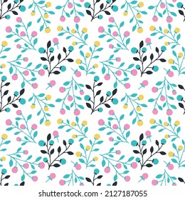 Flores de primavera. Resumen de ilustración de vector floral dibujada a mano. Patrón sin foco de flores delicadas.