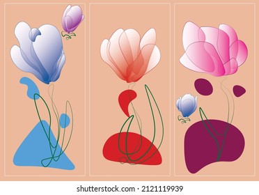 Spring flowers abstract, vector illustration