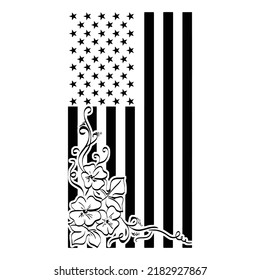 Spring Flowers with American Flag