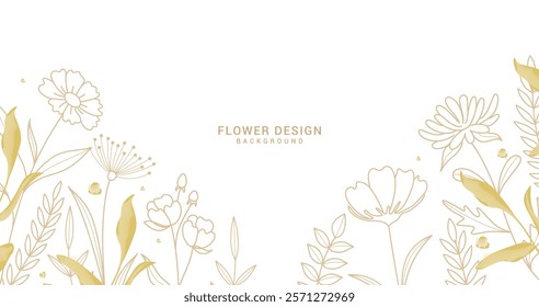 Spring flowers background clipart design. Flower drawing design clip art for greetings, invitation and wishes card wallpaper background. Vector illustration spring floral abstract card. 
