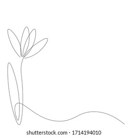   Fondo de flores de primavera. Dibujo continuo de líneas. Ilustración del vector