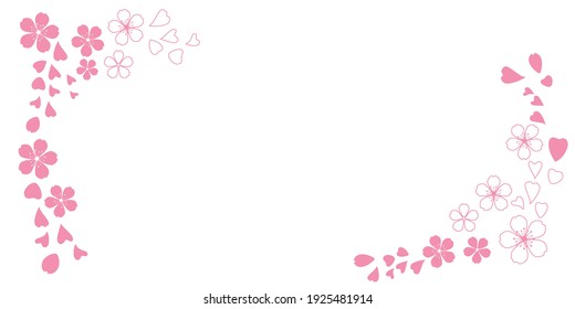 Spring flowers background for design. pink flowers decorative illustration. Vector