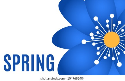 Spring Flowers Background with Isolated Spring Flowers in Minimal Style. Vector Snowdrops. Beautiful Background with Text for Card, Invitation, Brochure, Banner, Flyers, Creative Design. Flowering.