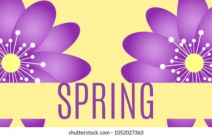 Spring Flowers Background with Isolated Spring Flowers in Minimal Style. Vector Snowdrops. Beautiful Background with Text for Card, Invitation, Brochure, Banner, Flyers, Creative Design. Flowering.