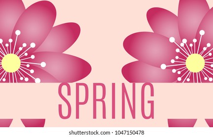 Spring Flowers Background in Minimal Style. Vector Snowdrops. Beautiful Background with Isolated Spring Flowers and Text for Card, Invitation, Brochure, Banner, Flyers, Creative Design. Flowering.