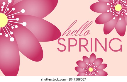 Spring Flowers Background in Minimal Style. Vector Snowdrops. Beautiful Background with Isolated Spring Flowers and Text for Card, Invitation, Brochure, Banner, Flyers, Creative Design. Flowering.