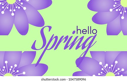 Spring Flowers Background in Minimal Style. Vector Snowdrops. Beautiful Background with Isolated Spring Flowers and Text for Card, Invitation, Brochure, Banner, Flyers, Creative Design. Flowering.