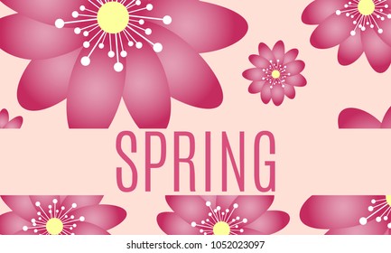Spring Flowers Background in Minimal Style. Vector Snowdrops. Beautiful Background with Isolated Spring Flowers and Text for Card, Invitation, Brochure, Banner, Flyers, Creative Design. Flowering.