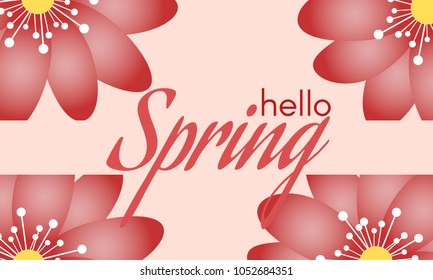 Spring Flowers Background in Minimal Style. Vector Snowdrops. Beautiful Background with Isolated Spring Flowers and Text for Card, Invitation, Brochure, Banner, Flyers, Creative Design. Flowering.