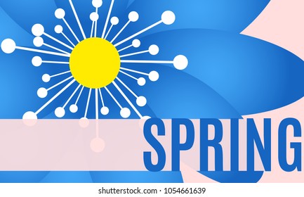 Spring Flowers Background in Minimal Style. Vector Snowdrops. Beautiful Background with Isolated Flowers and Text for Card, Invitation, Brochure, Banner, Flyers, Creative Design. Flowering.