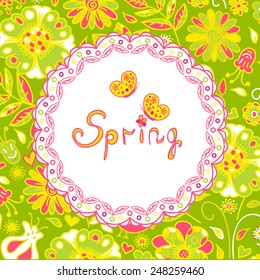 spring flowers, spring background. Vector illustration