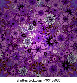 Spring flowers background. Vector illustration. Lilac, violet, purple.
