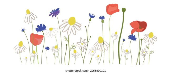 Spring flowers banner design background