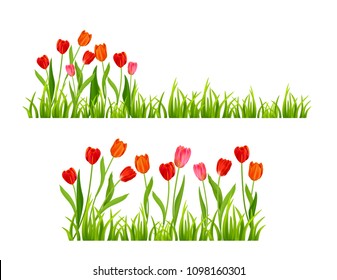 Spring flowers banners