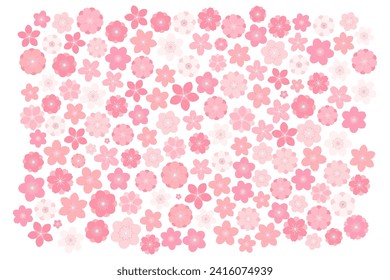 Spring flowers, blossoms, blooms, floral background. Flat style vector illustration on transparent. Abstract geometric design. Concept seasonal promotion, banner, advertising, poster, sale