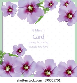 Spring flowers bouquet card background. Beautiful Postcard for Weddings, Birthday, Anniversary. Vector illustration