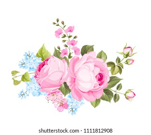 Spring Flowers Bouquet Color Bud Garland Stock Vector (Royalty Free ...
