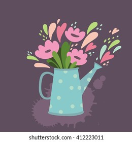 spring flowers bouquet vector print