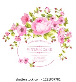 Spring Flowers Bouquet Vintage Card Vector Stock Vector (Royalty Free ...