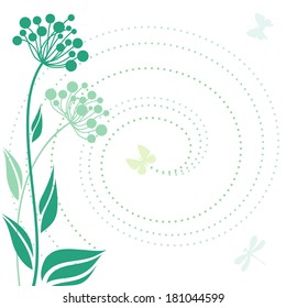 Spring flowers and butterflies