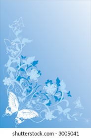 spring flowers and butterflies - vector