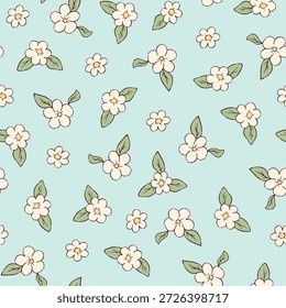 Elementos de dibujos animados de flores de primavera sin patrón para envolver papel, impresiones textiles, scrapbooking, carteles, Anuncios, Fondos de pantalla, fondos, etc. EPS 10