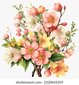 A spring flowers clipart Vector