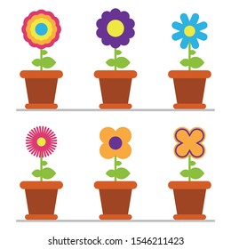Spring flowers collection vector illustration isolated on white background